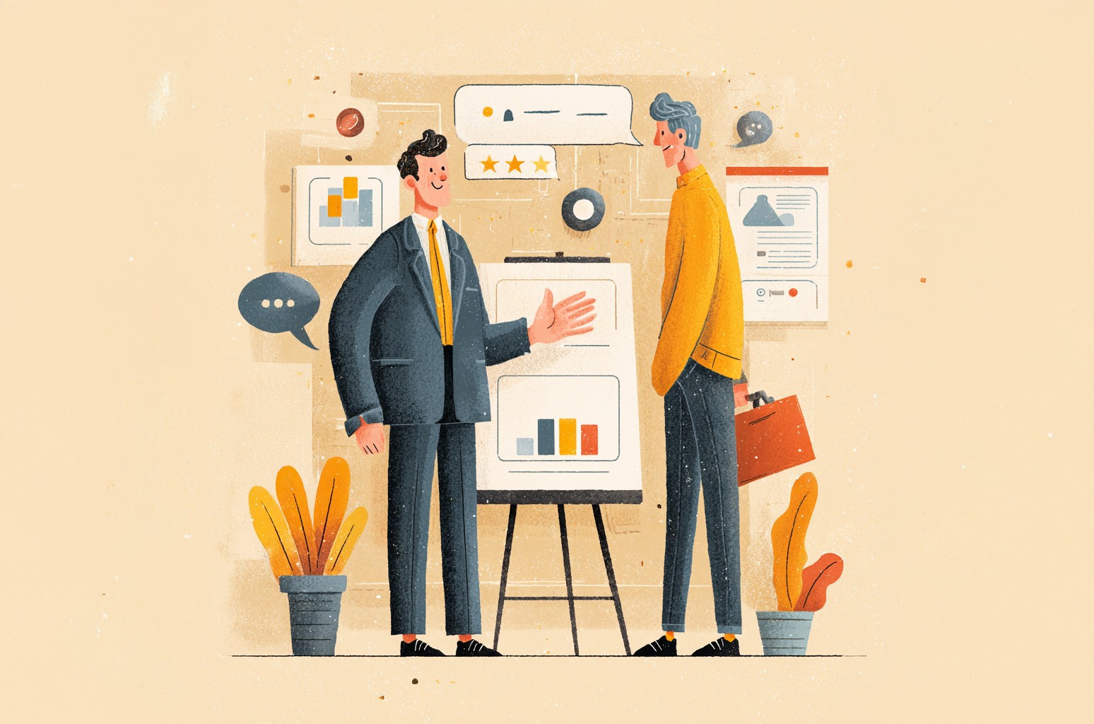 illustration of a design presentation