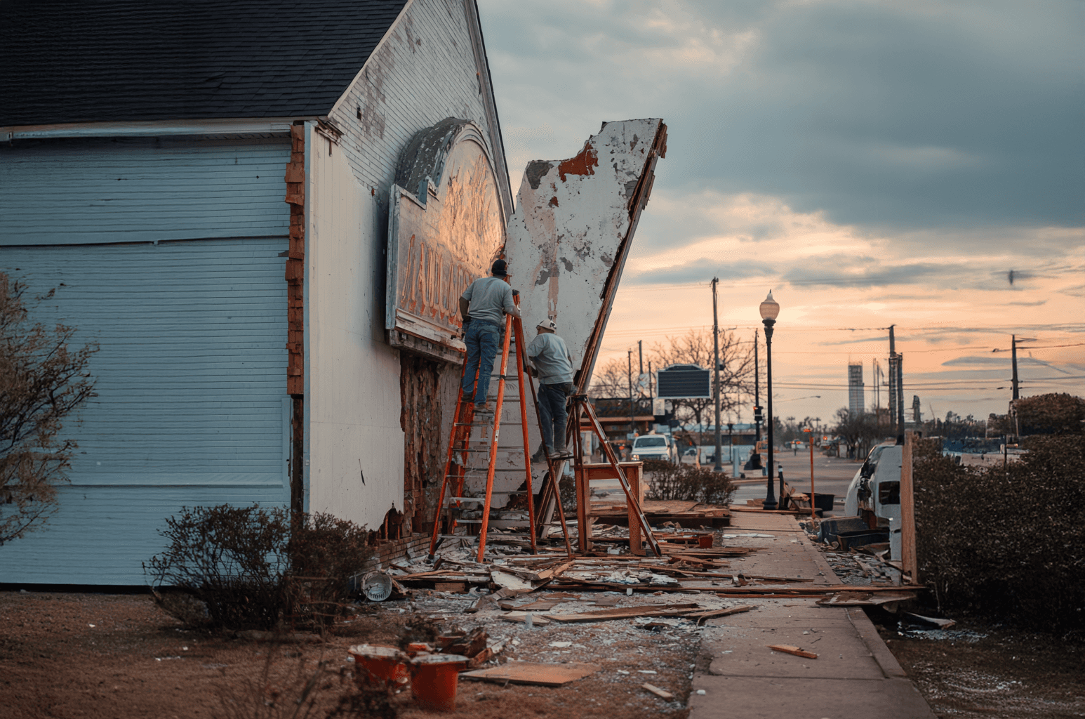 photo of a run down building