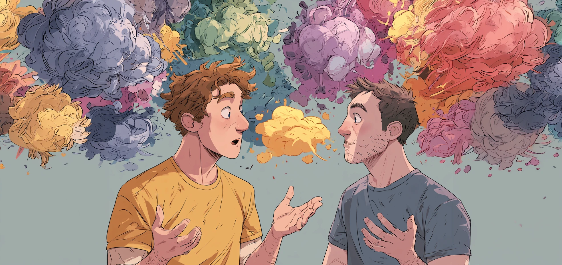 two men trying to communicate 